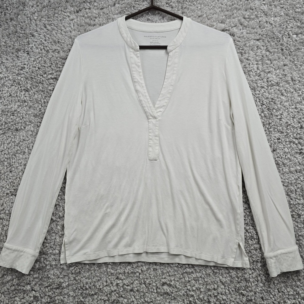 Majestic Filatures Women Soft Stretch Long Sleeve‎ Top Size 3 (M) Minimalist